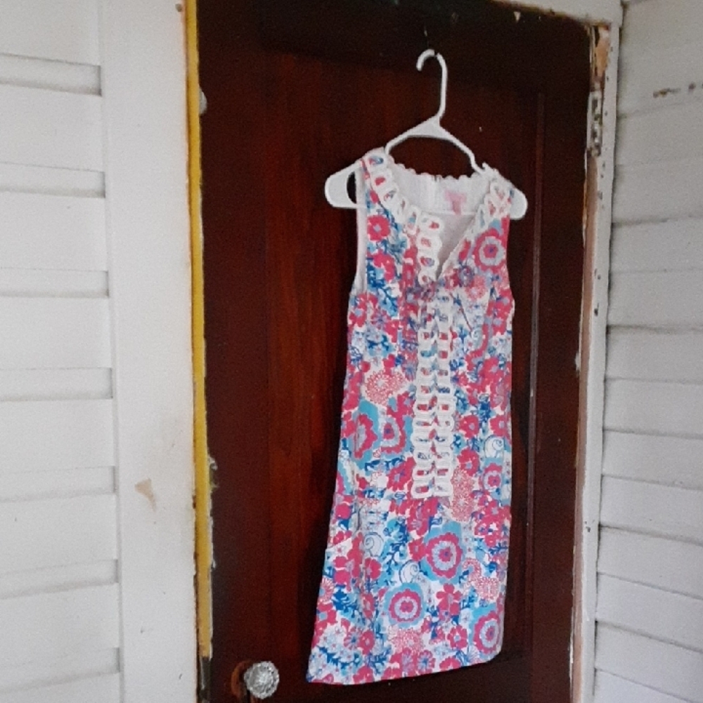 Lilly Pulitzer Floral Dress in Pink and Blue